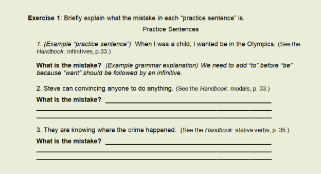 Ex 1 prac sentences shot