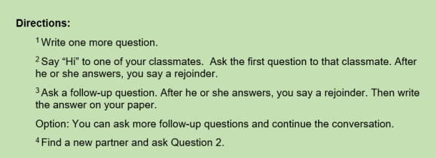 Survey directions shot